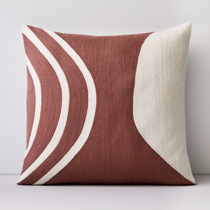 Crewel Rounded Pillow Cover NO insert-20"x20"
