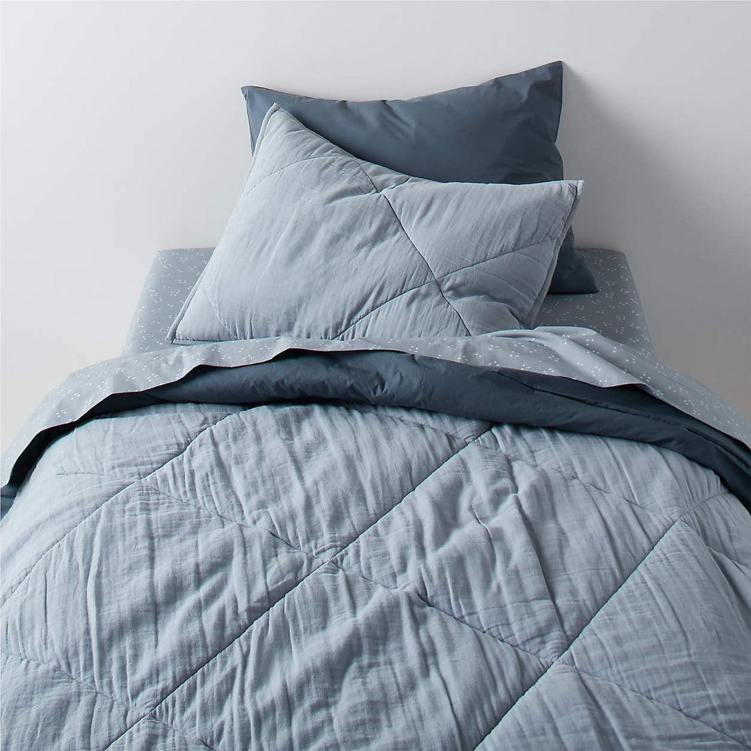 Supersoft Kids Mist Blue Gauze Cotton Quilt-Queen