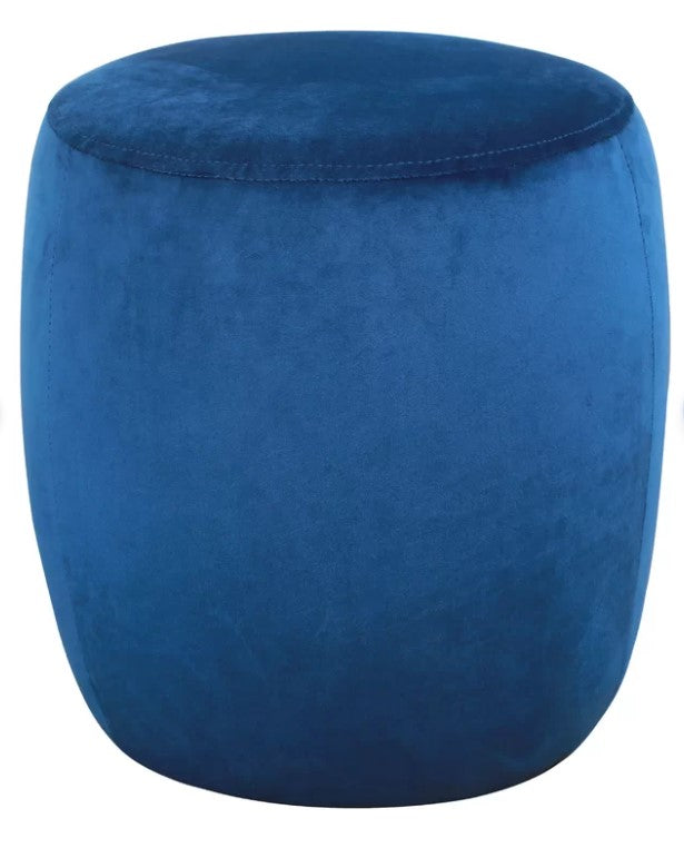 Cecillia Velvet Round Pouf Ottoman