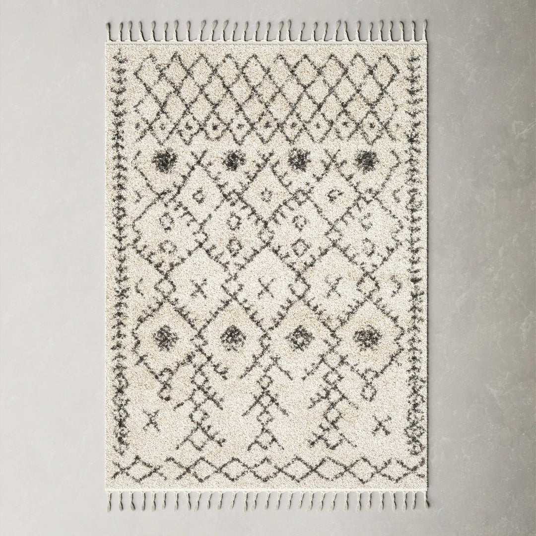 Chet Charcoal Beige Area Rug-7'10"x10'3"