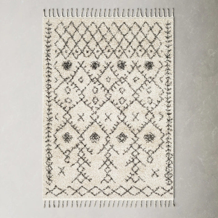 Chet Charcoal Beige Area Rug-7'10"x10'3"