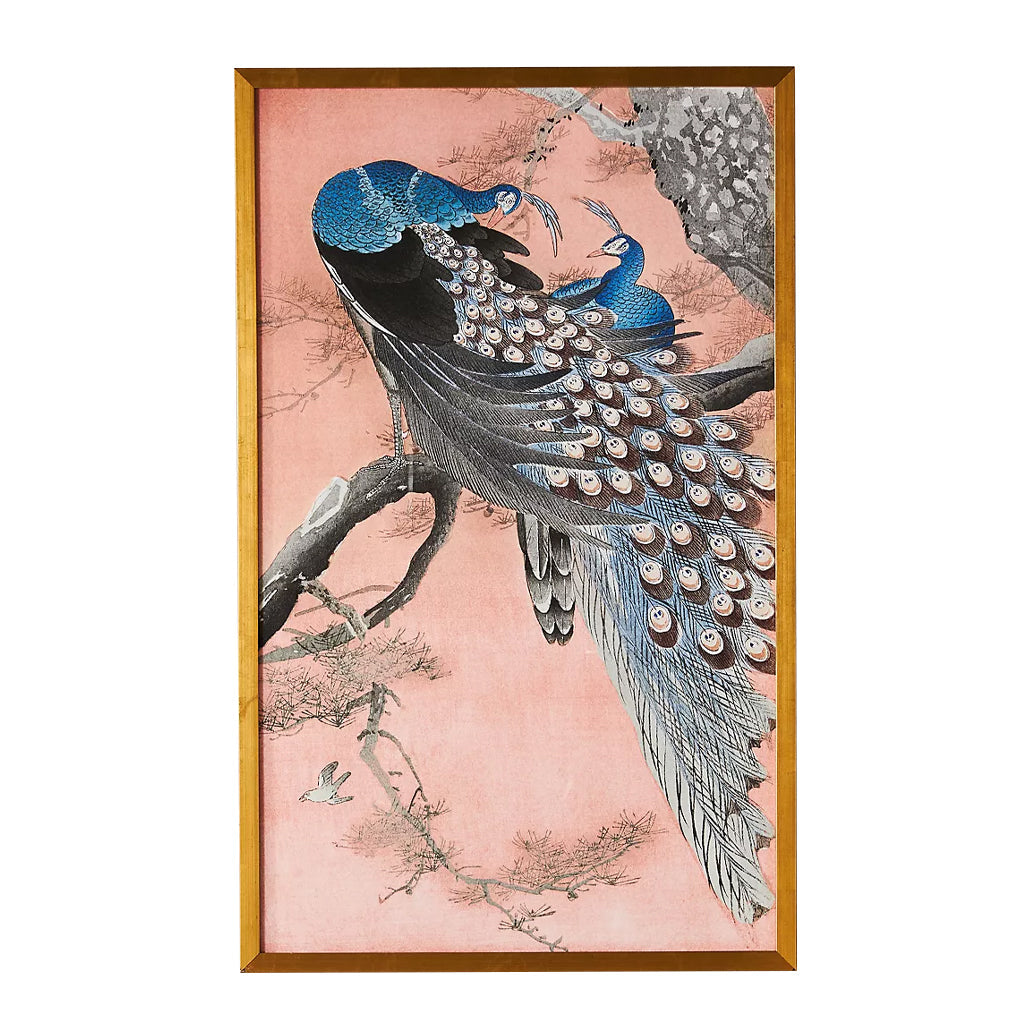 Peacocks Wall Art With Frame 22"x31"