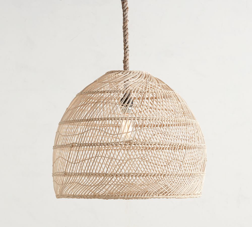 Flora Rattan Pendant 23"