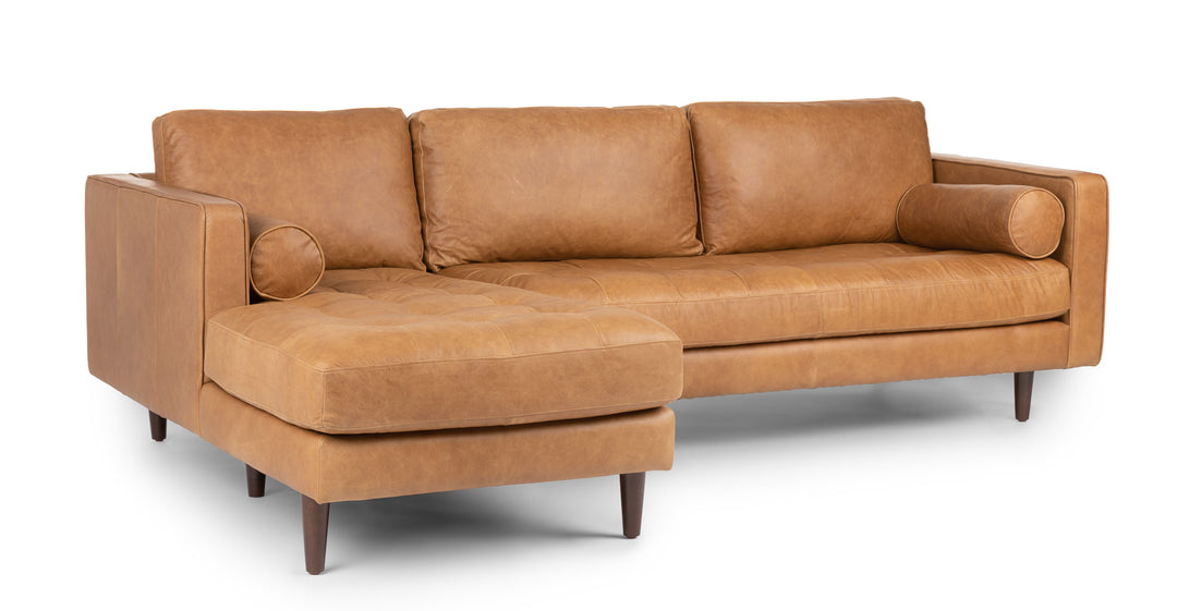 Sven Charme Tan Left Sectional Sofa