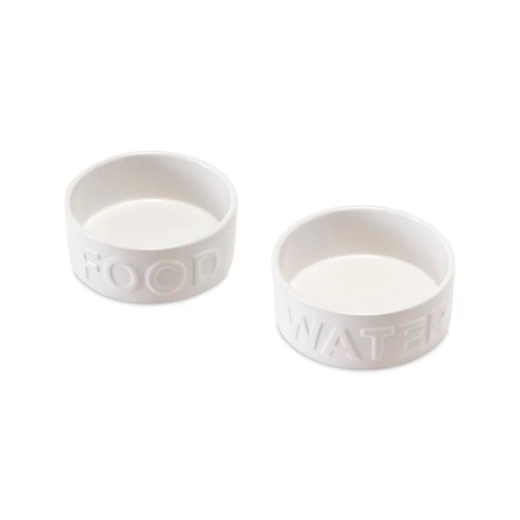 Classic Food and Water Pet Bowl Set Set of 2