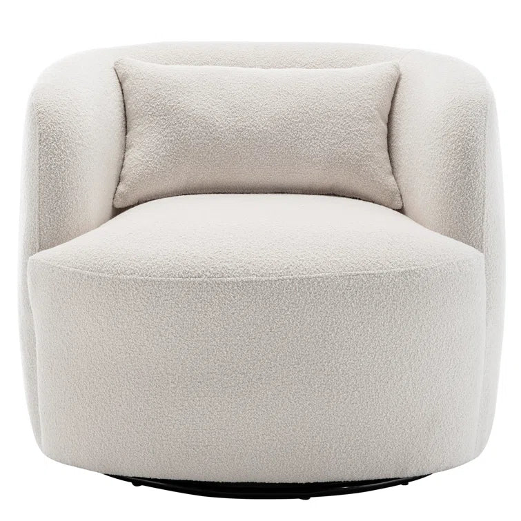 Arijit 34" Wide Boucle Upholstered Swivel Armchair