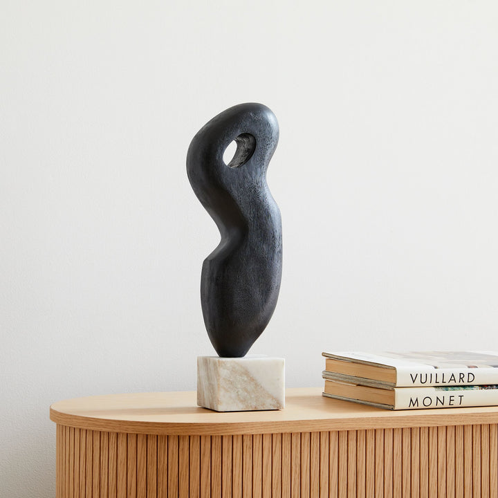 Alba Wood Sculptural Objects Black