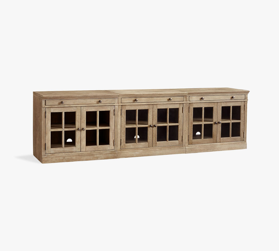 Livingston 105'' Media Console with Glass Cabinets