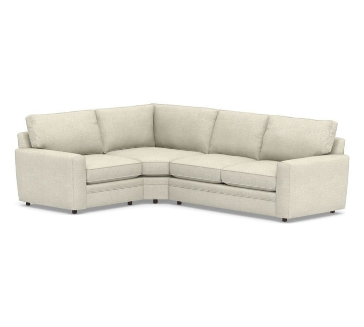 Pearce Square Arm Upholstered Right Arm 3-PC Wedge Sleeper SCT - DB CSH - PRF HTHRD CSKTWV ALBSTR WHT