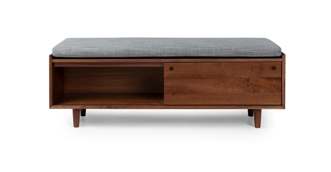 Nederin Pebble Gray Walnut Bench