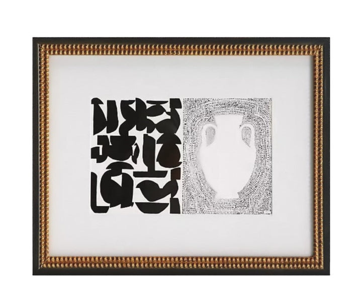Geometric And Greek Vase Wall Art With Frame