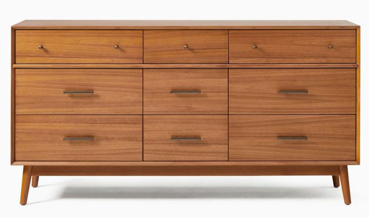 Mid Century 9 Drawer Dresser Acorn