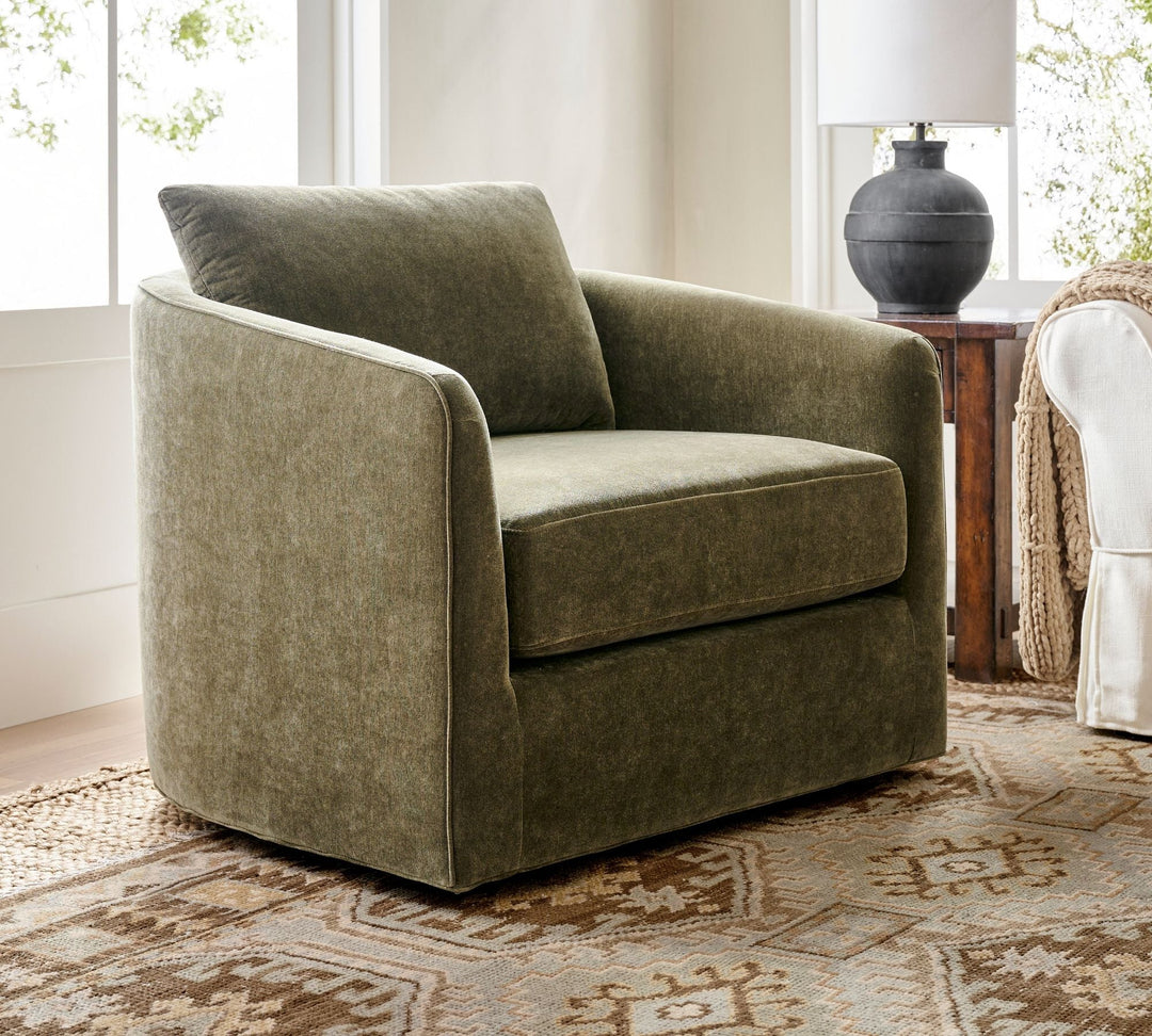 Remmy Upholstered Swivel Armchair