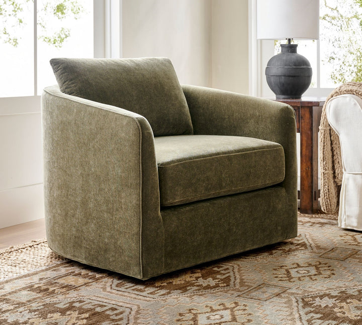 Remmy Upholstered Swivel Armchair