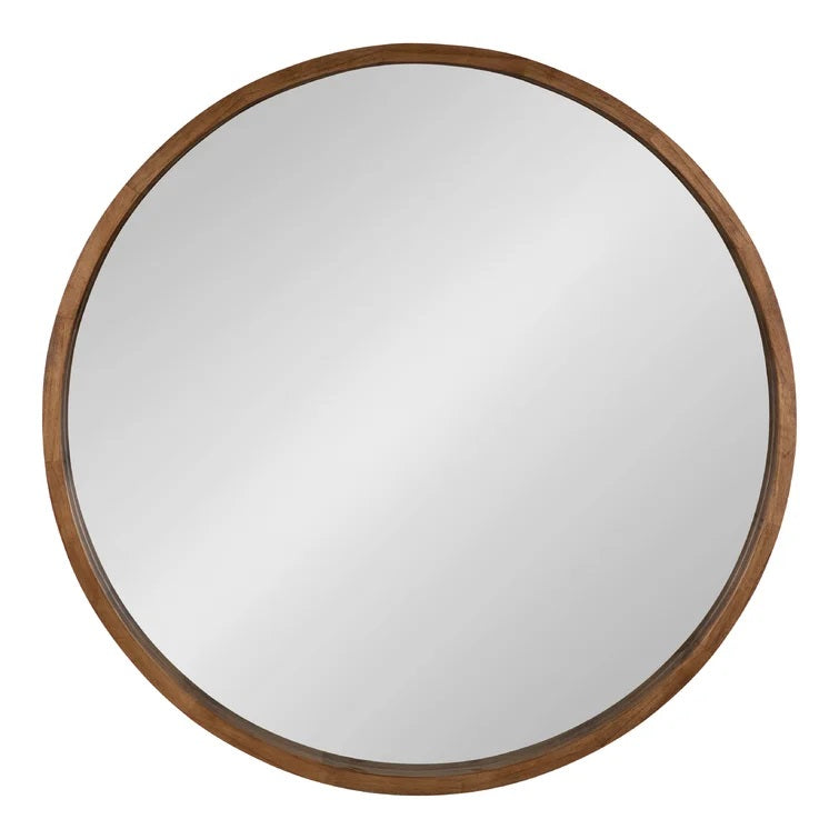 Loftis Round Solid Wood Wall Mirror