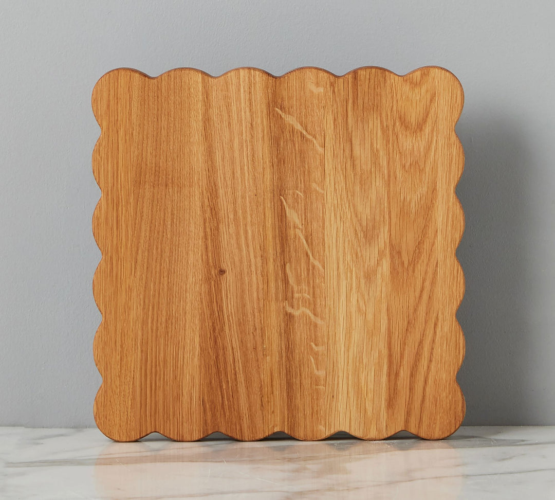 Handcrafted Square Scalloped Cutting Board Small