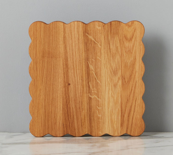 Handcrafted Square Scalloped Cutting Board Small
