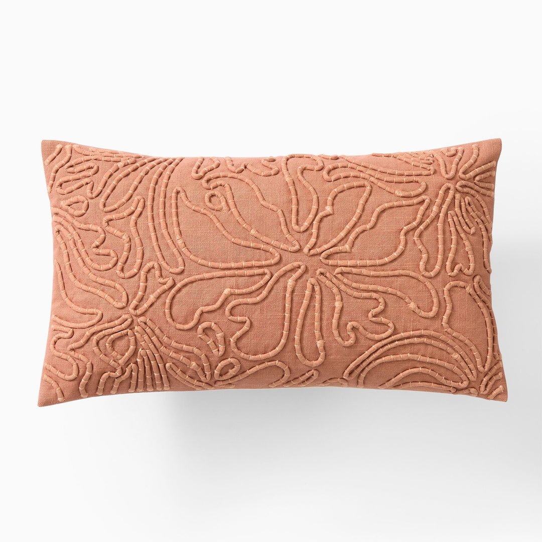 Corded Floral Pillow Cover