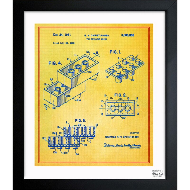Lego Toy Building Brick 1961 Framed Graphic Art
