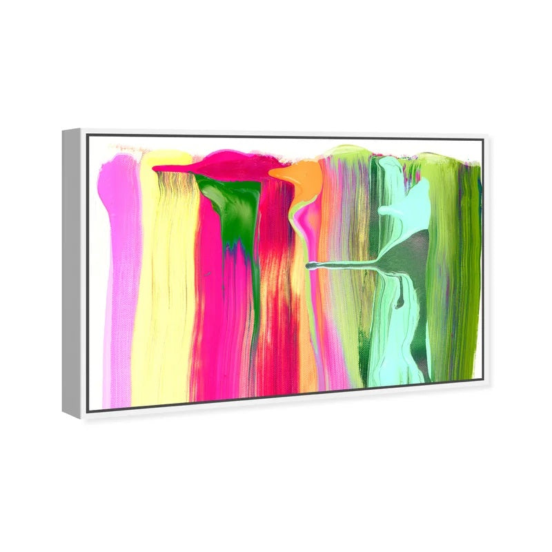 Abstract Come Out To Play Floater Graphic Art on Canvas With Frame-36"x54"