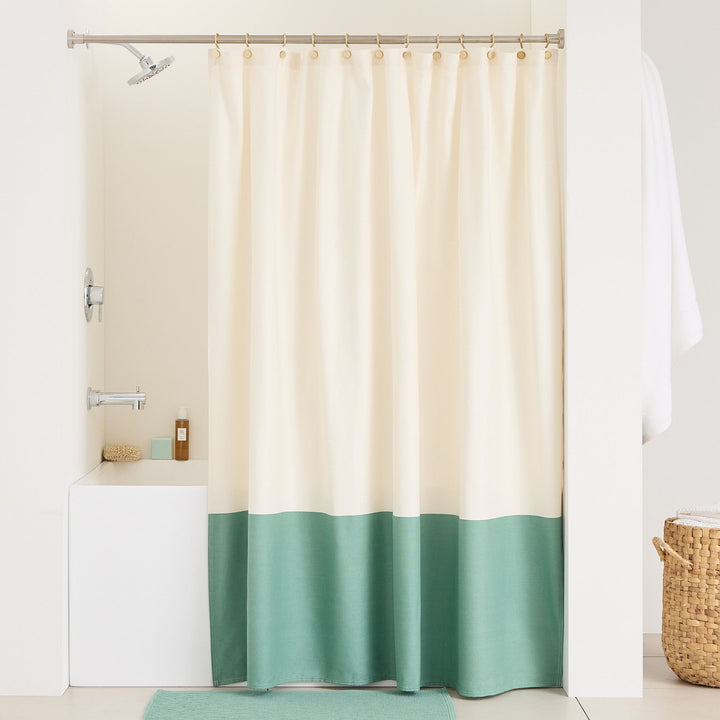 Colorblock Canvas Shower Curtain