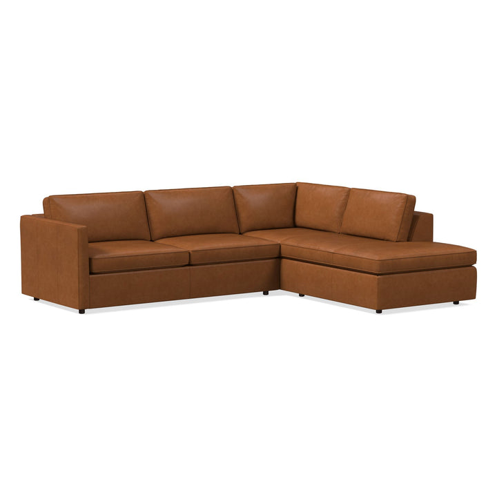 Harris Leather 2-Piece Bumper Chaise Sectional