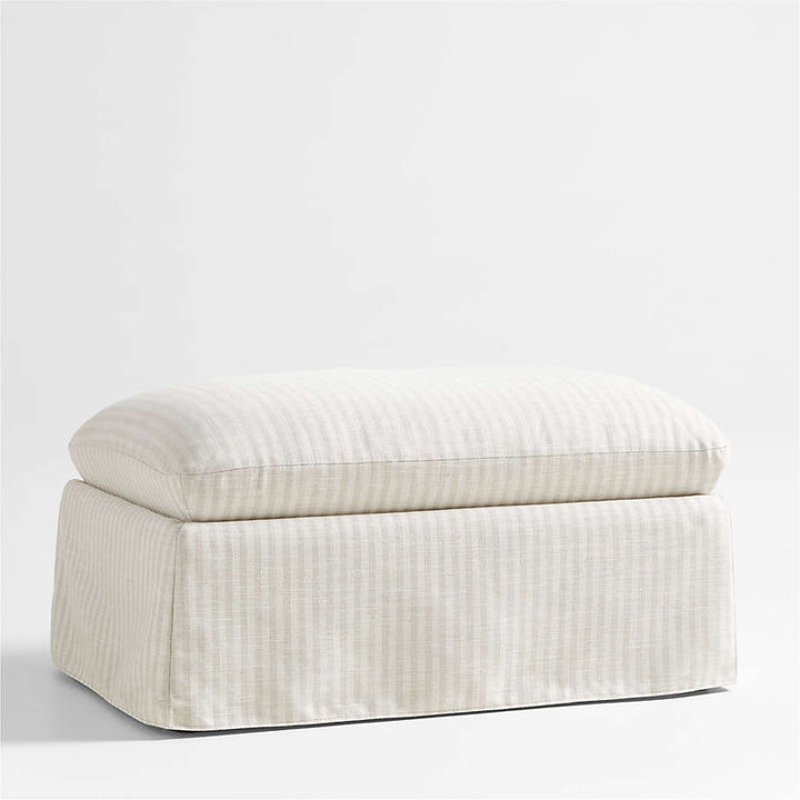 Ever Striped Slipcovered Storage Nursery Ottoman