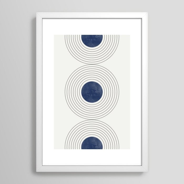 Geo Blue Balance Framed Art Print