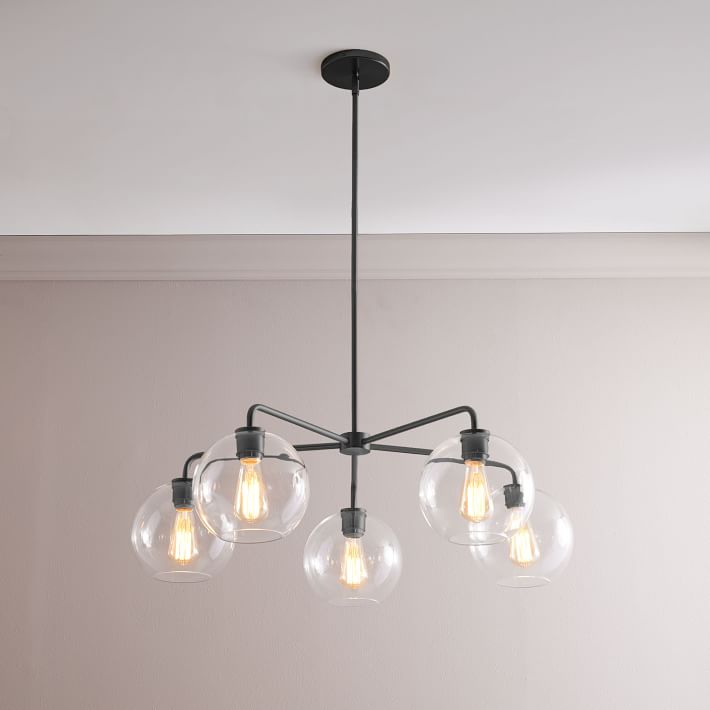 Sculptural Glass 5 Light Globe Chandelier