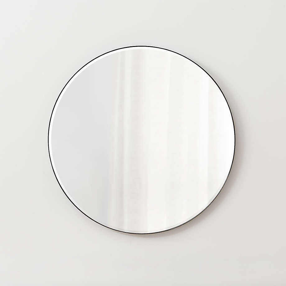 Edge Black Round Wall Mirror