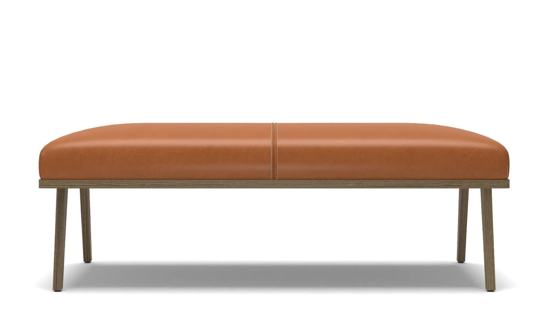 Cavett Ash Wood Leather Bench