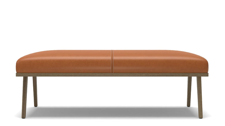 Cavett Ash Wood Leather Bench