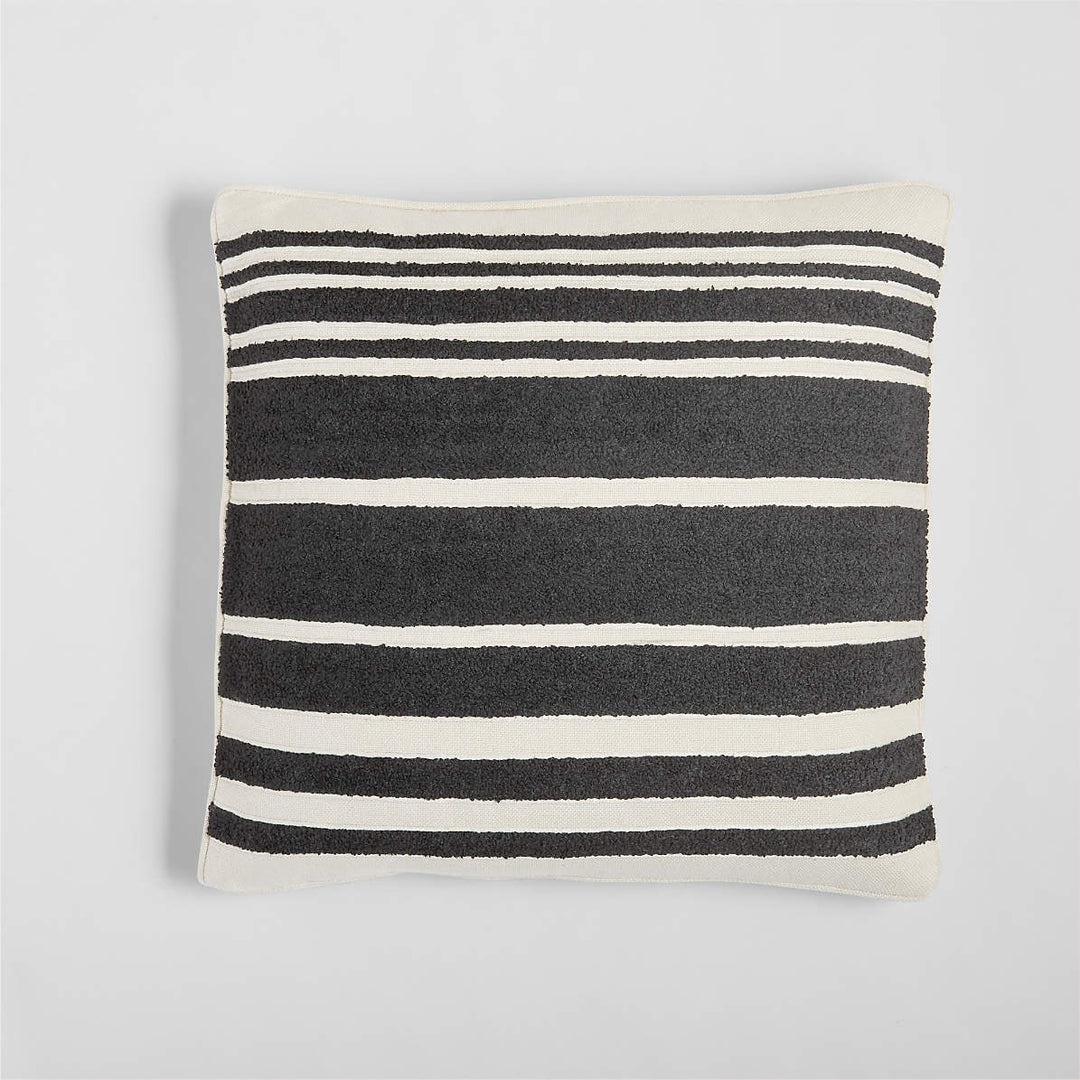 Mohave 20"x20" Wide Black Stripe Indoor Outdoor Pillow with insert