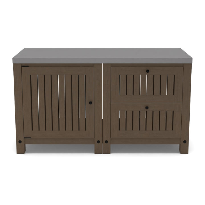 Abbott Outdoor Kitchen Acacia Two Drawer And Single Door Cabinet