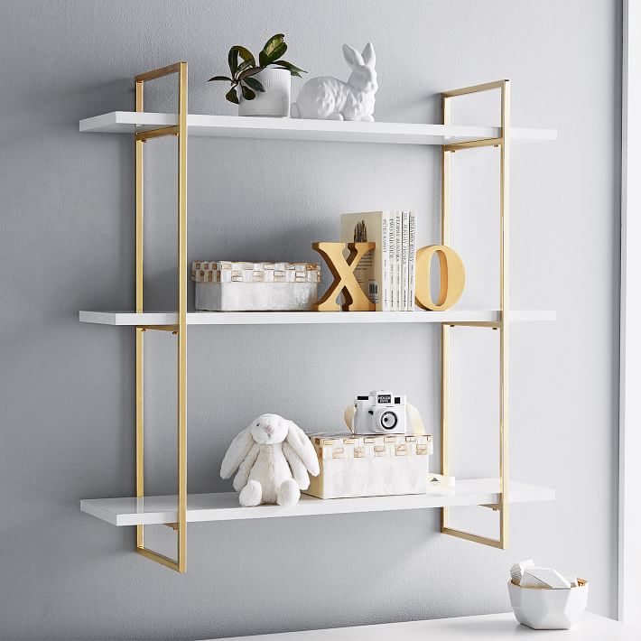 Gold Polished 3 Tier Shelf