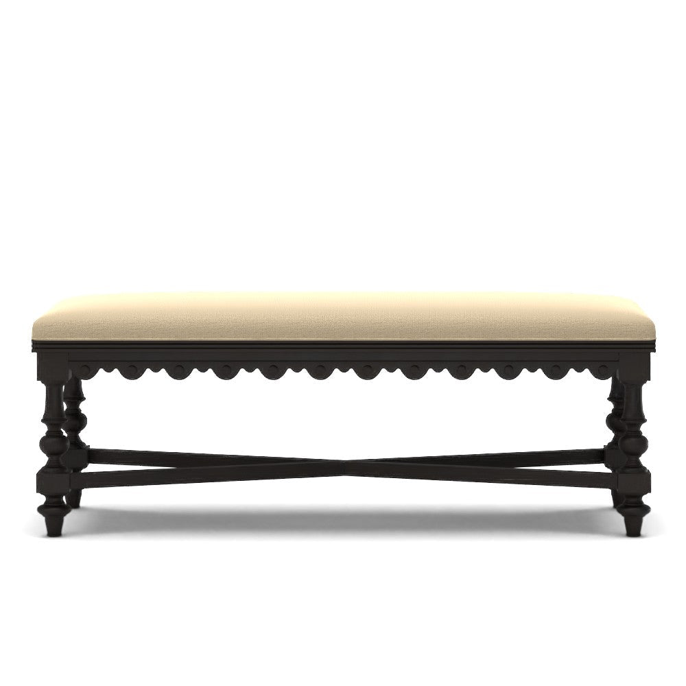 Trevor French Country Beige Upholstered Bench
