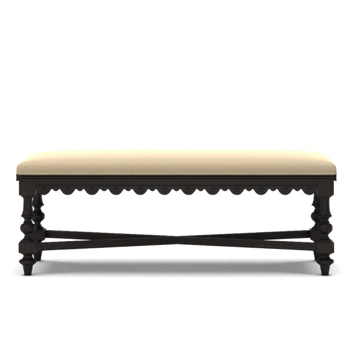 Trevor French Country Beige Upholstered Bench