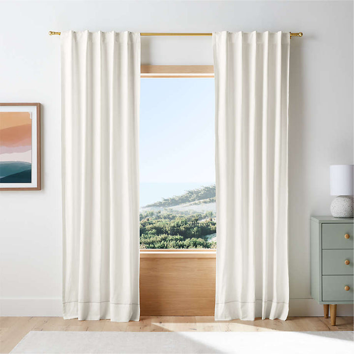 Pampas Ivory Embroidered Curtain Panel 44"x108"