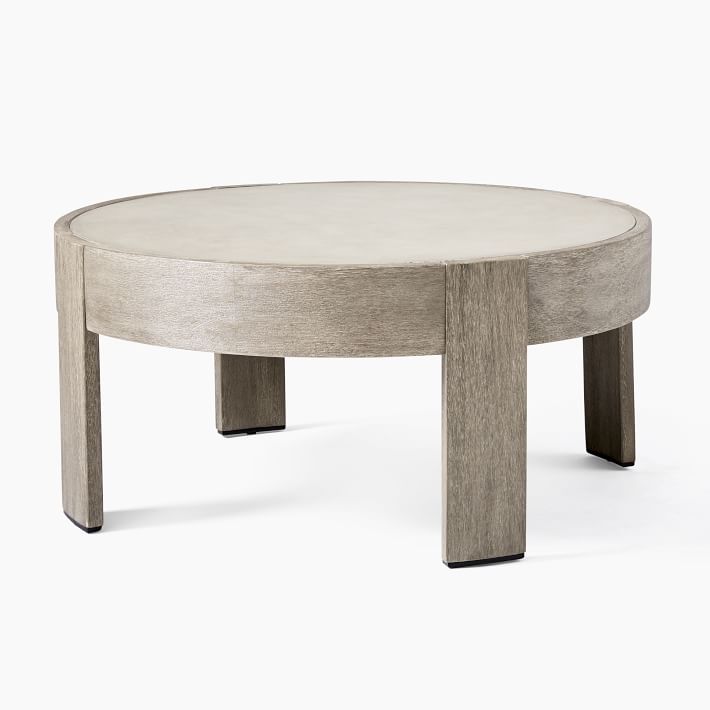 Portside Outdoor Round Concrete Coffee Table