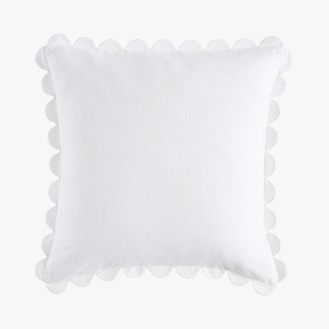 Chambray Scallop Pillow Cover