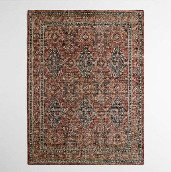 Amalfi Wool Traditional Rust Red Area Rug 9'x12'