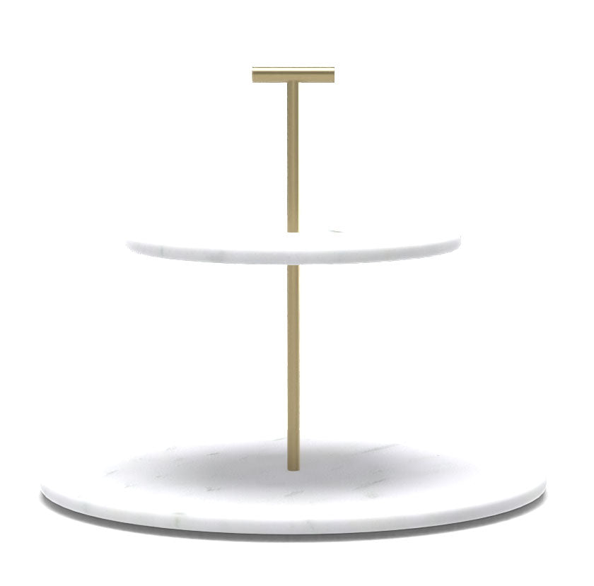 Marble Brass Tier Cake Stand