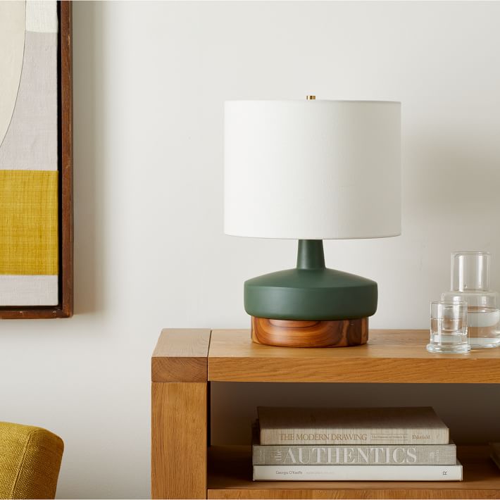 Wood And Ceramic Table Lamp