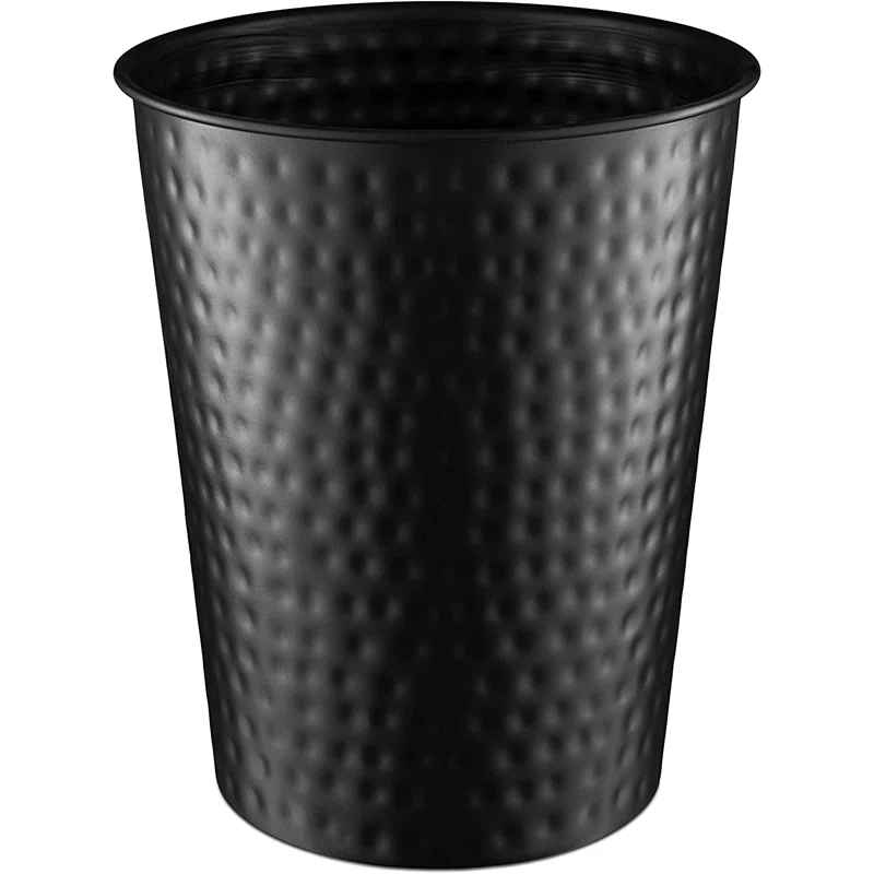 Hand Hammered Metal 1.7 Gallon Waste Basket