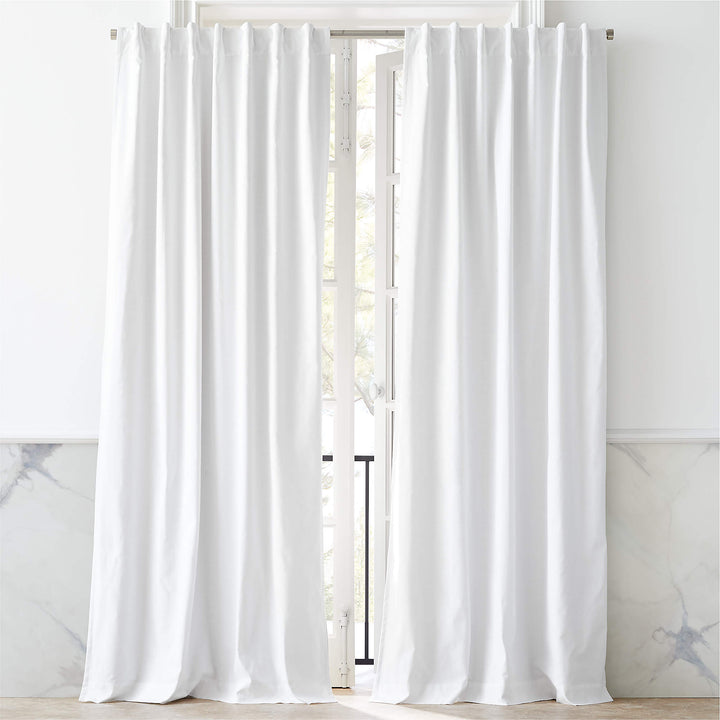 White Basketweave Blackout Window Curtain Panel 48"x108"