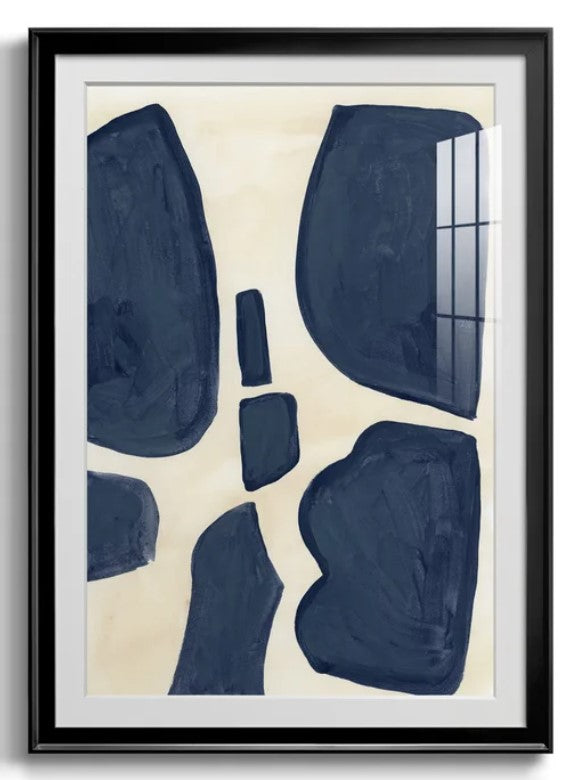 Blue Pieces II Picture Frame Print