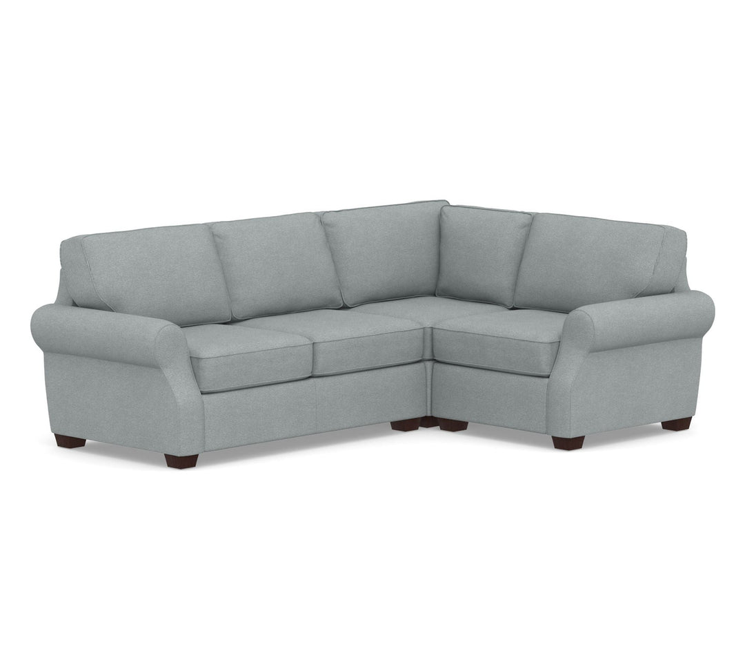 Fremont Roll Arm Upholstered 3 Piece Sectional