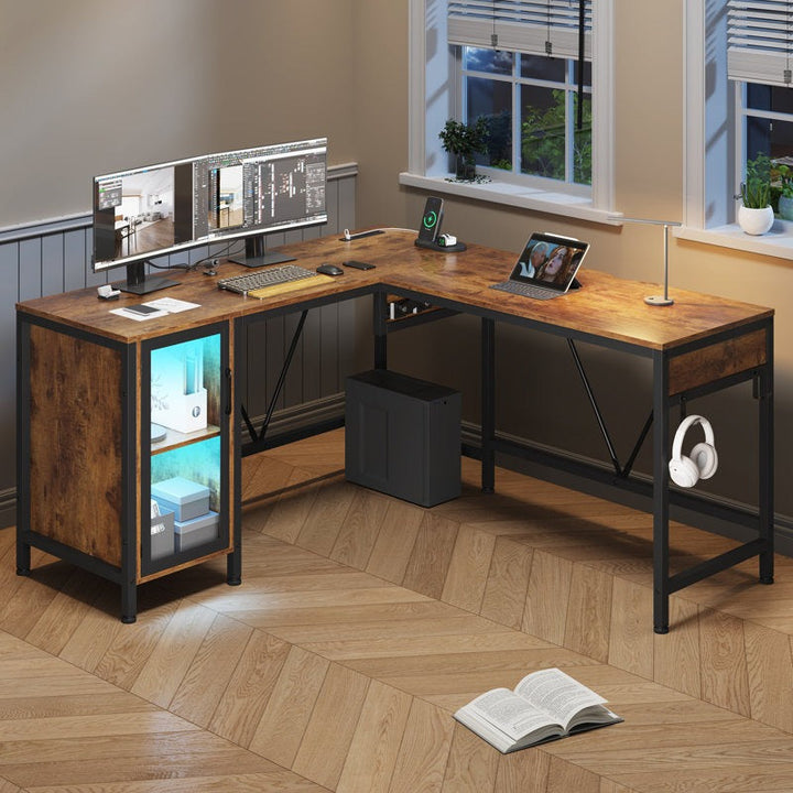L Shaped Desk With Lift Top Adjustable Standing Desk
