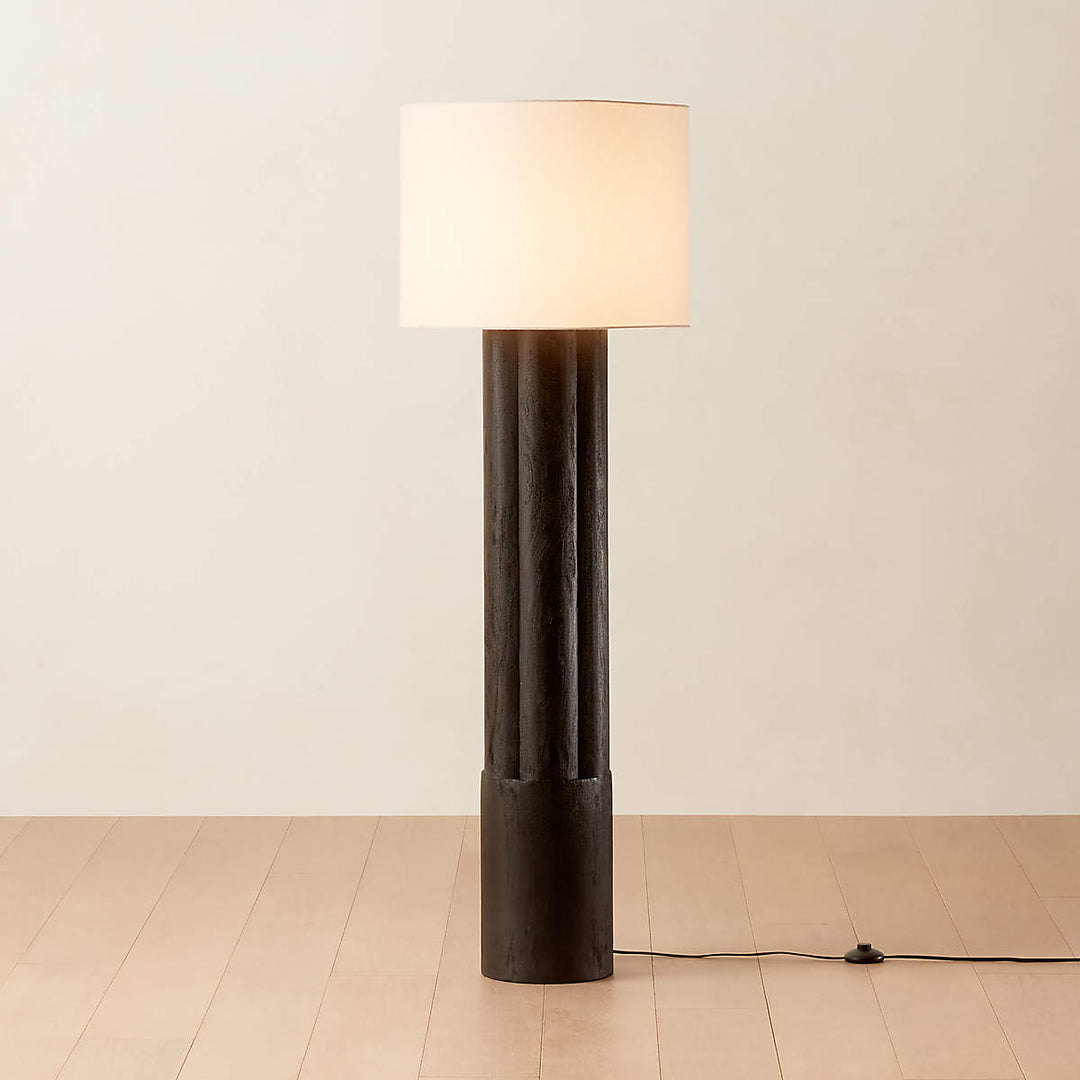 WALDEN BLACK ACACIA WOOD FLOOR LAMP
