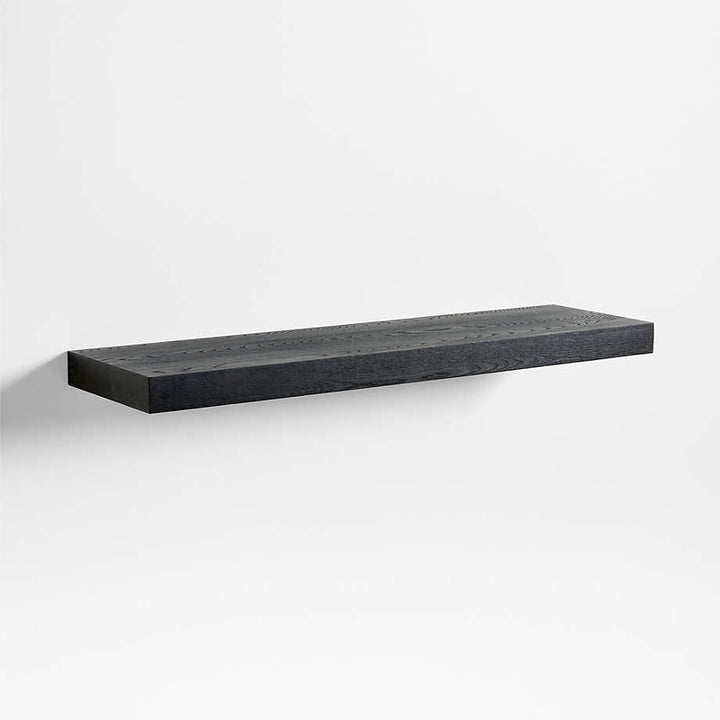 Black Elm Wood Floating Shelf 48"